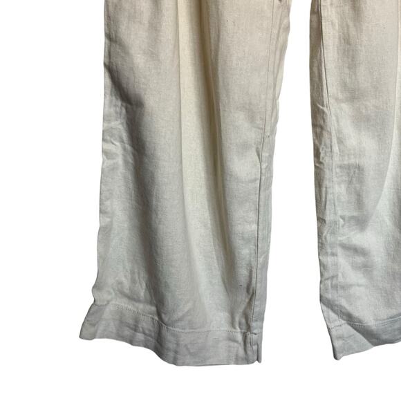 Gap Linen Wide Leg Pleated Trousers High Rise Dress Pants Beige Tan Size 10 - Picture 8 of 10